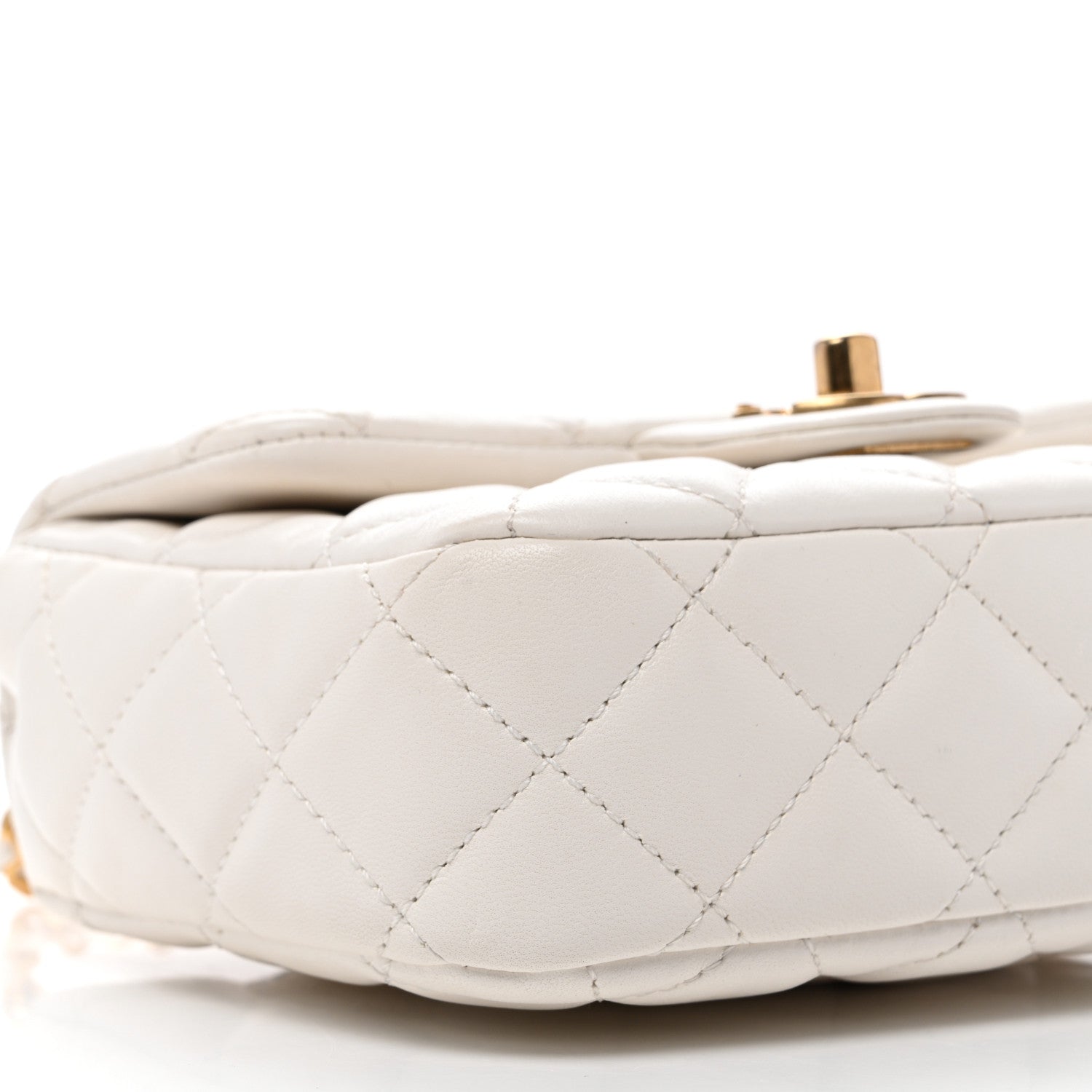 Chanel Lambskin Enamel Quilted Mini Coco Hearts Square Flap White 10 of 10