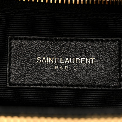 Saint Laurent Grain De Poudre Matelasse Chevron Monogram Shopping Bag Black 8 of 13