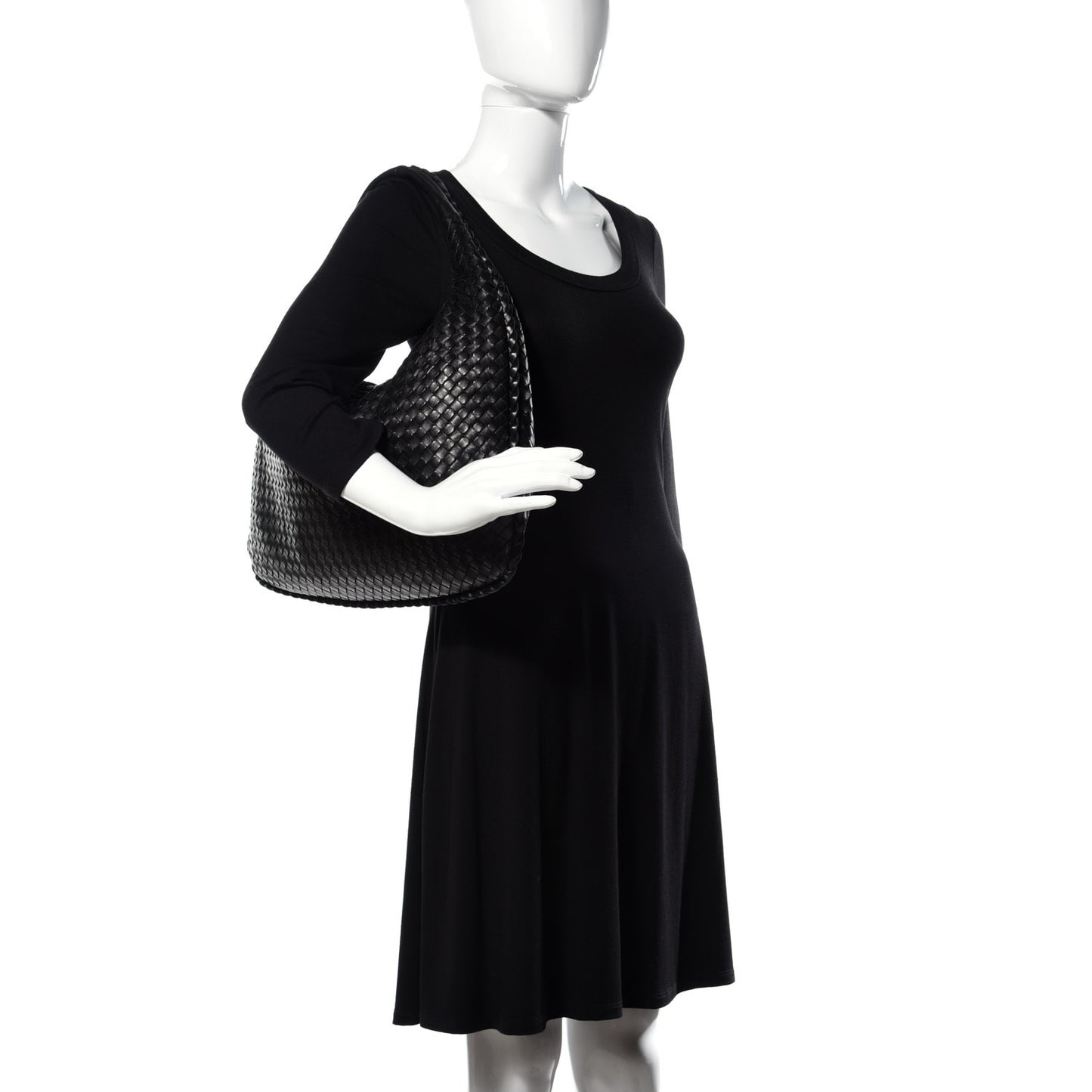 Nappa Intrecciato Large Veneta Hobo Black