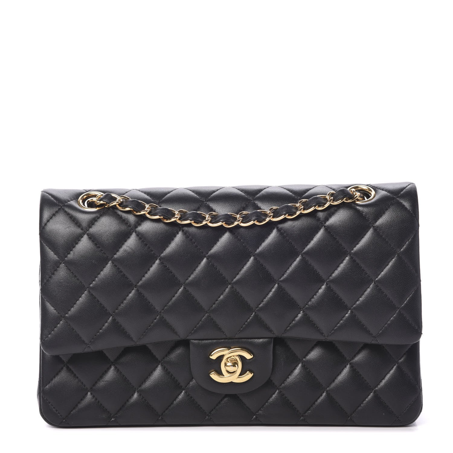 Chanel Lambskin Quilted Medium Double Flap Black 1 of 11