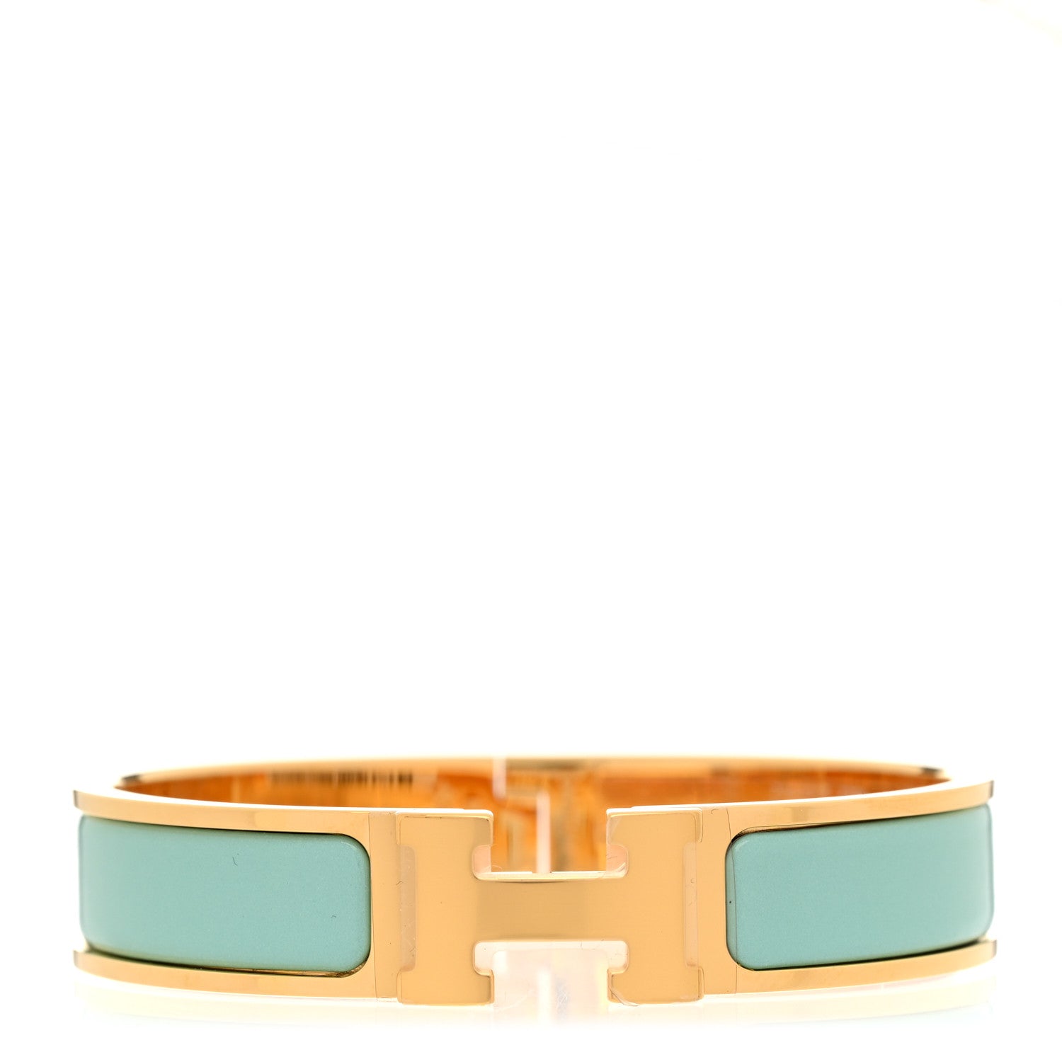 Hermes Enamel Narrow Clic Clac H Bracelet PM Aqua 1 of 5