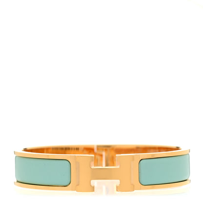 Hermes Enamel Narrow Clic Clac H Bracelet PM Aqua 1 of 5