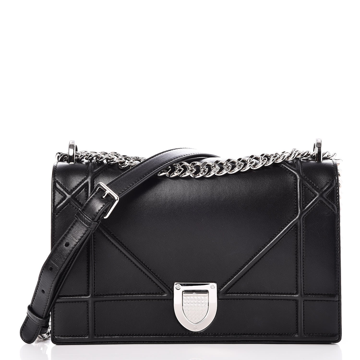 Christian Dior Lambskin Medium Diorama Flap Bag Black 1 of 9