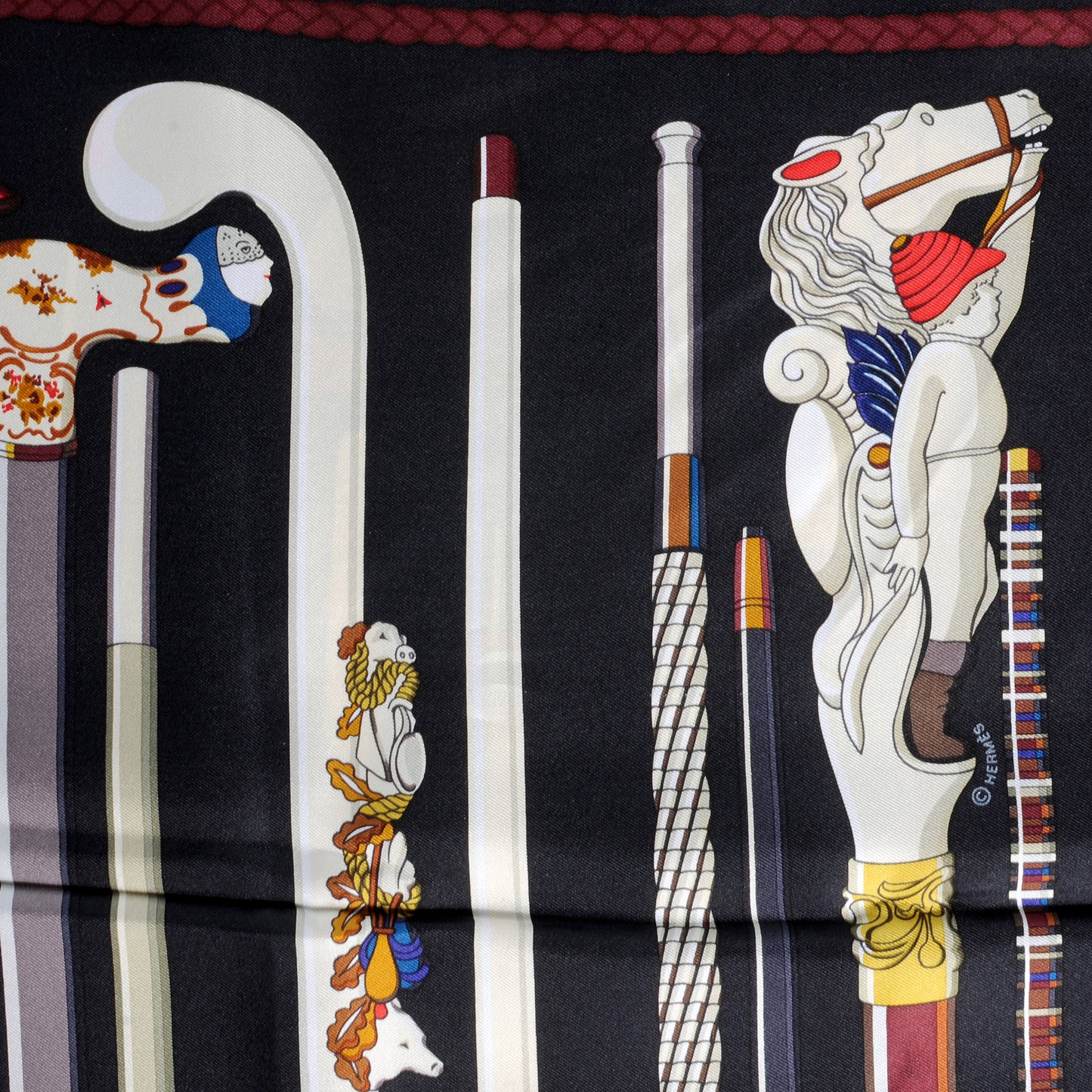 Silk Les Cannes Scarf 90