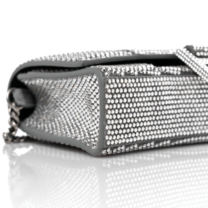 Balenciaga Strass Suede Hourglass Chain Bag Smoke Grey Crystal 7 of 9