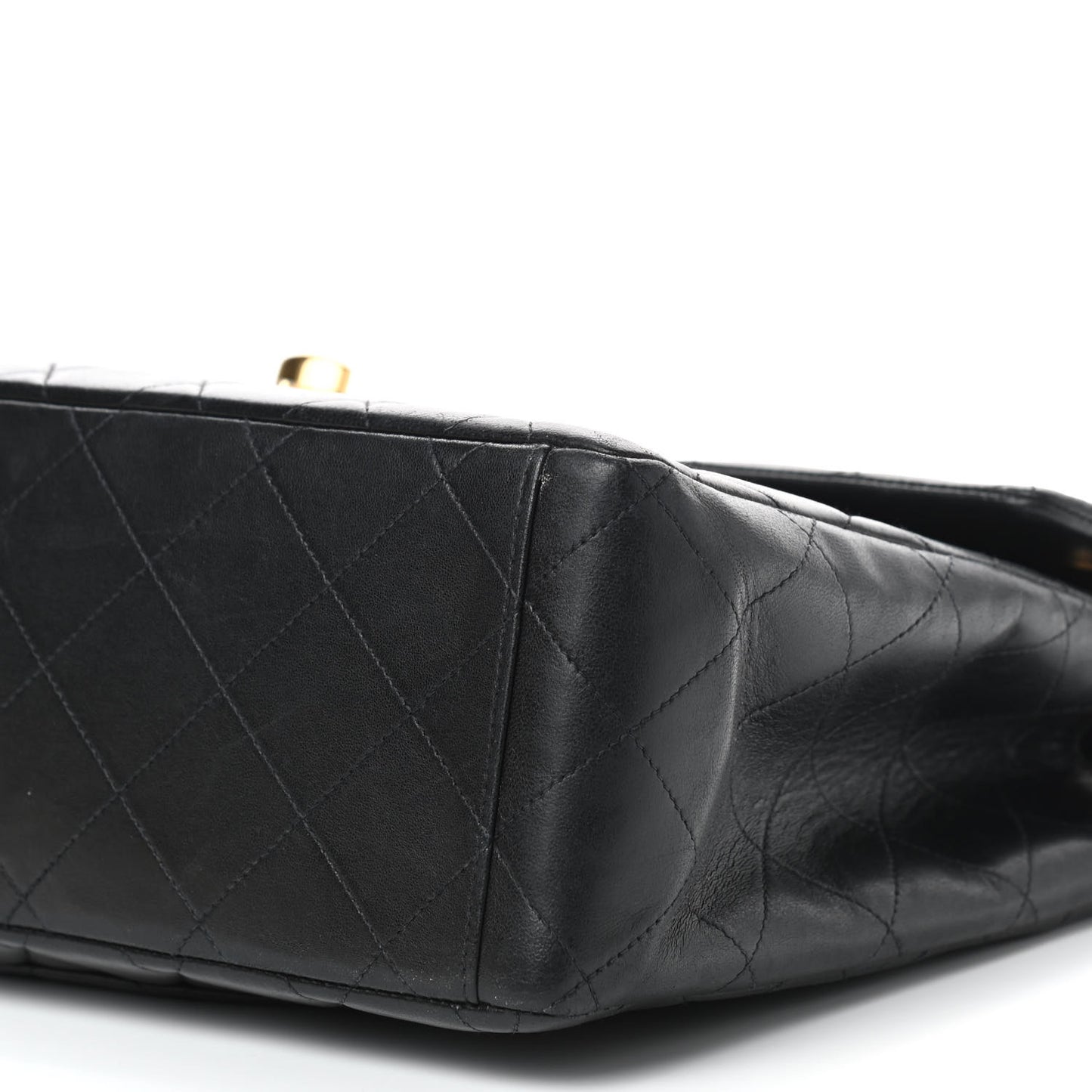 Lambskin Quilted XL Jumbo Single Flap Black
