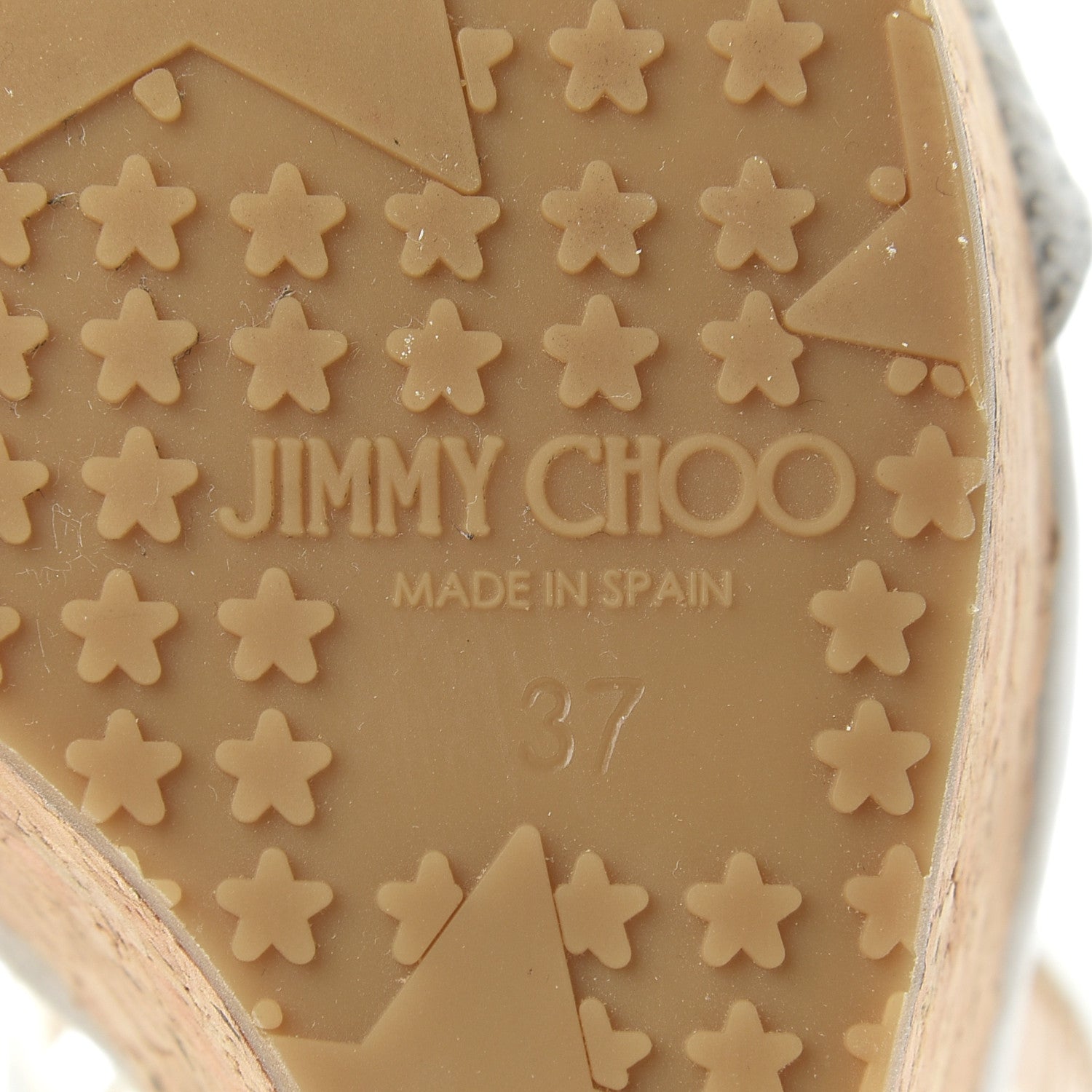 Jimmy Choo Nubuck Embossed Cork Portia 120 Wedge Sandals 37 Latte 6 of 10