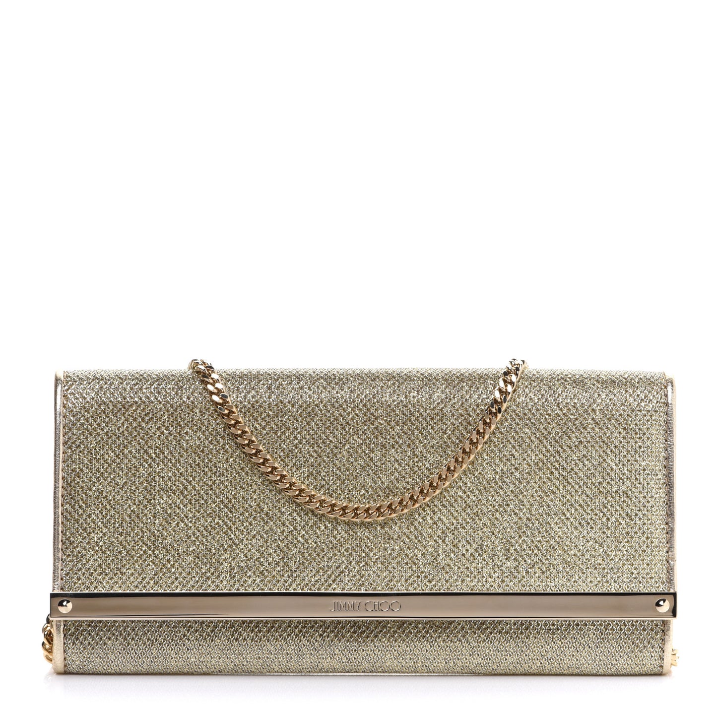 Glitter Fabric Milla Chain Wallet Champagne