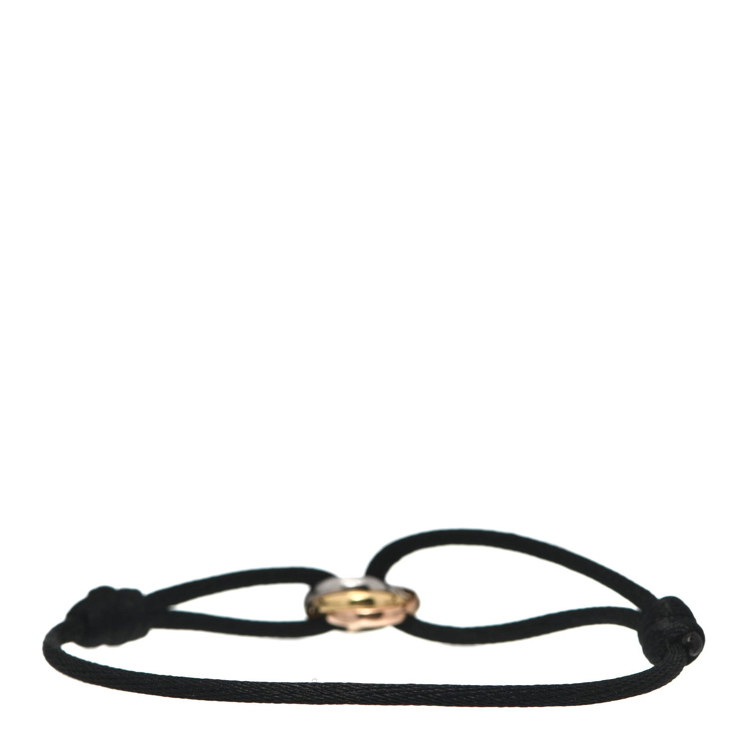Cartier 18K Pink Yellow White Gold Trinity Adjustable Cord Bracelet Black 3 of 5