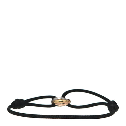 Cartier 18K Pink Yellow White Gold Trinity Adjustable Cord Bracelet Black 3 of 5