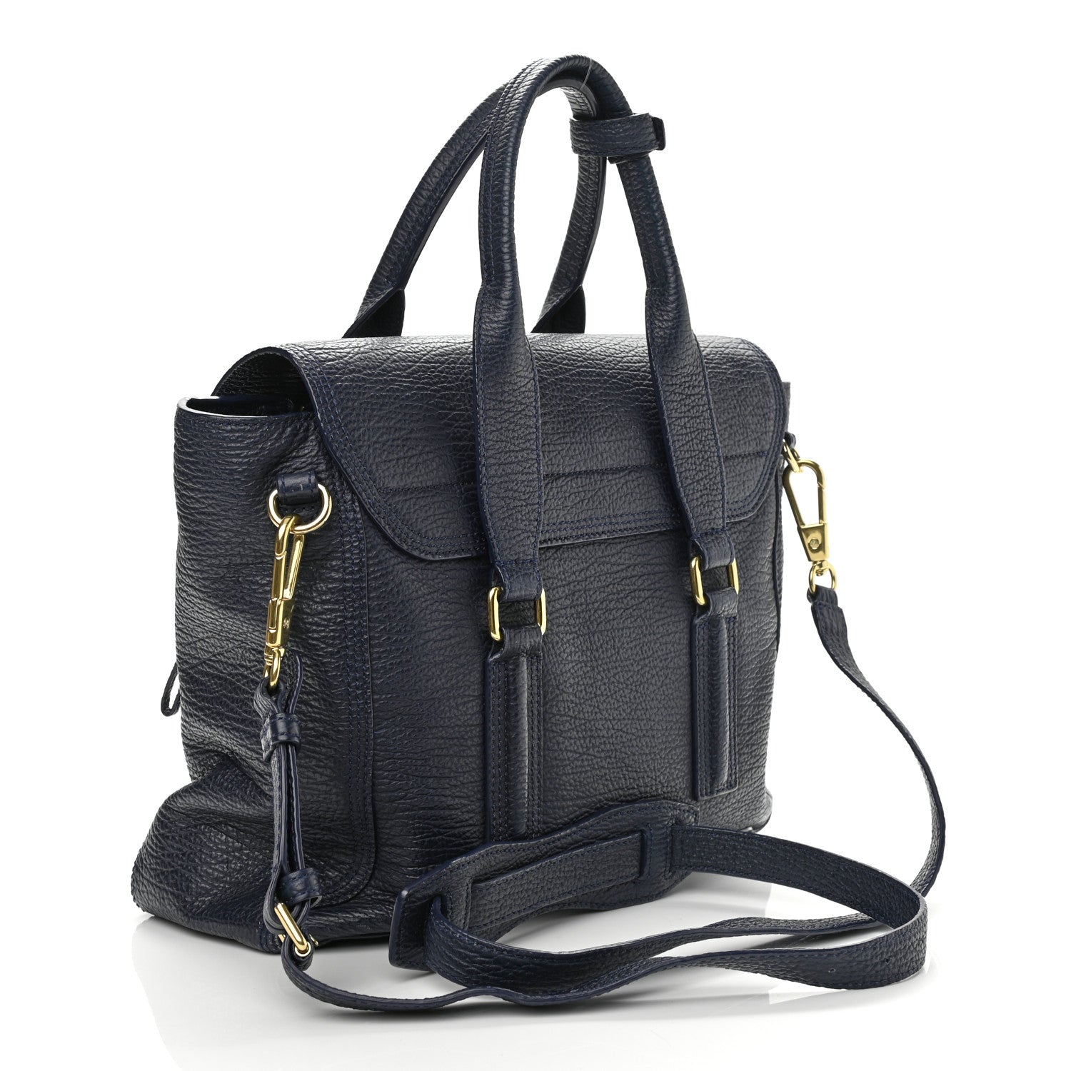3.1 Phillip Lim Textured Calfskin Medium Pashli Satchel Ink 3 of 9