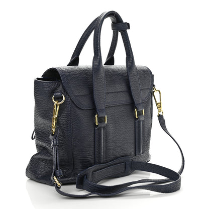 3.1 Phillip Lim Textured Calfskin Medium Pashli Satchel Ink 3 of 9