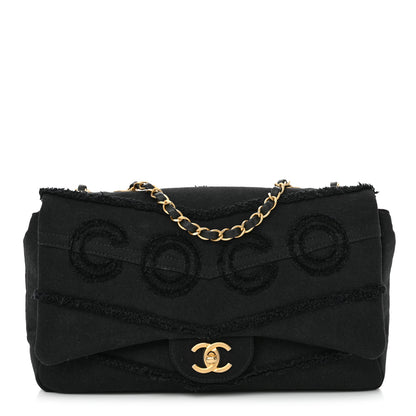 Chanel Denim Coco Jumbo Single Flap Black 1 of 13