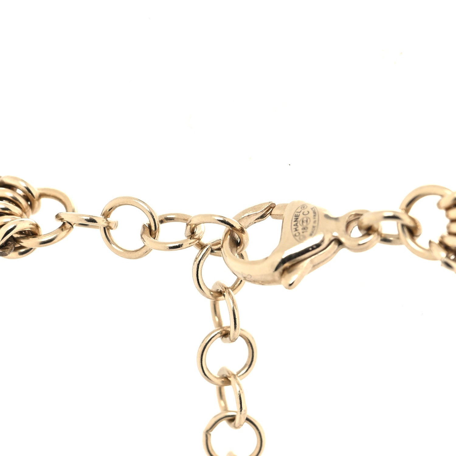 Chanel Crystal Pearl Multi Strand Chain CC Arrow Necklace Gold 4 of 5