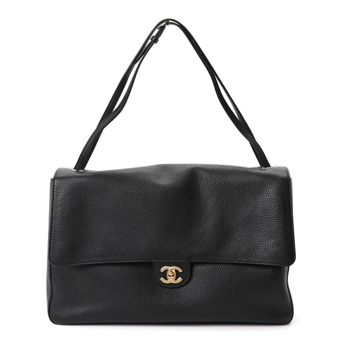 Grained Calfskin Souplissimo Maxi Flap Black