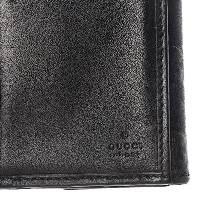 Gucci Guccissima Margaux Calfskin Metal Bar Continental Flap Wallet Black 5 of 5