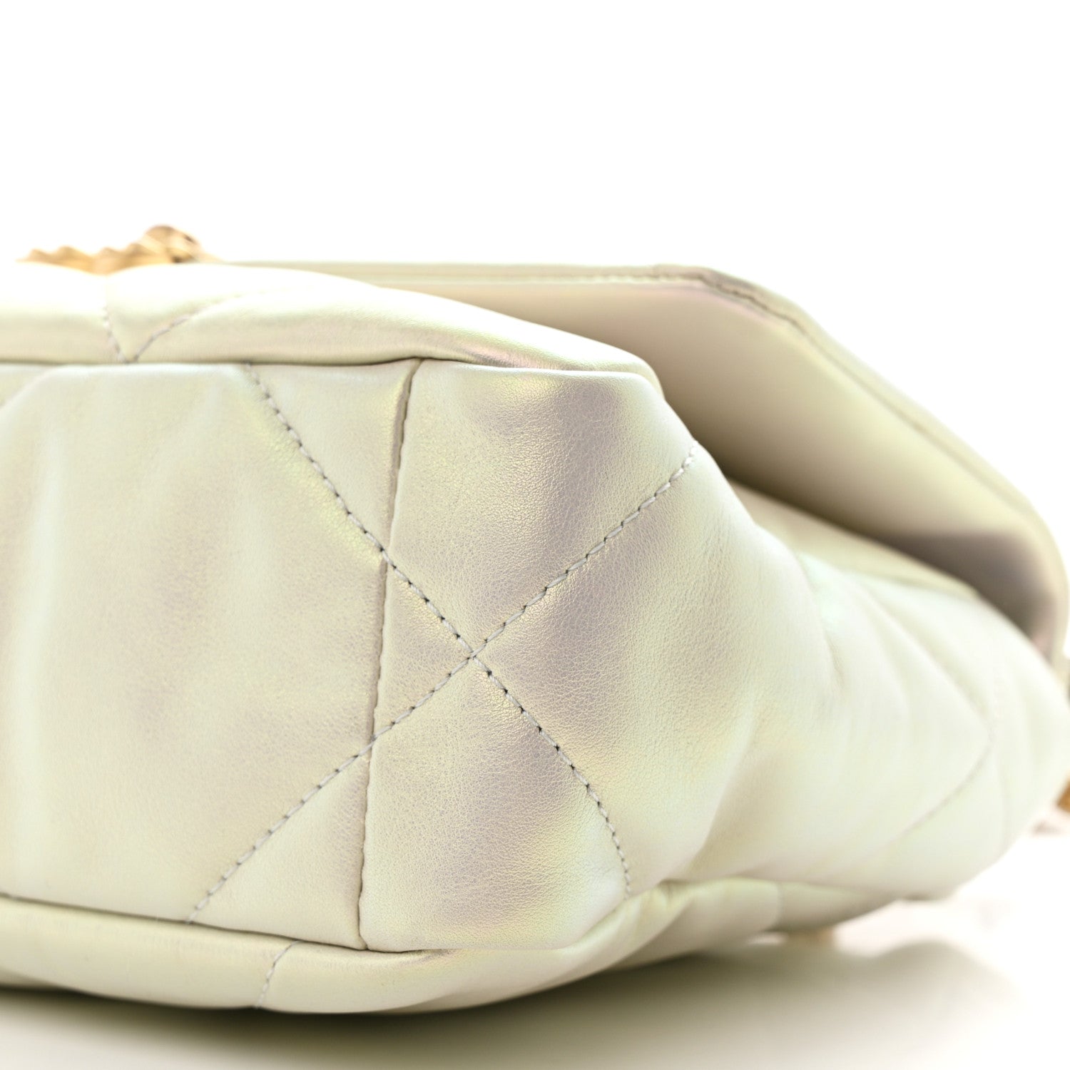 Chanel Iridescent Calfskin Quilted Medium Chanel 19 Flap White 10 of 10
