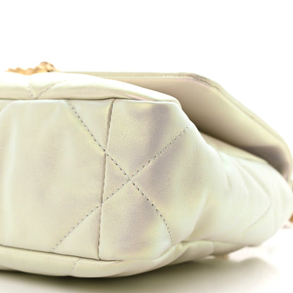 Chanel Iridescent Calfskin Quilted Medium Chanel 19 Flap White 10 of 10