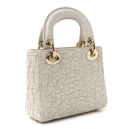 Christian Dior Lambskin Gathered Mini Lady Dior White 3 of 9