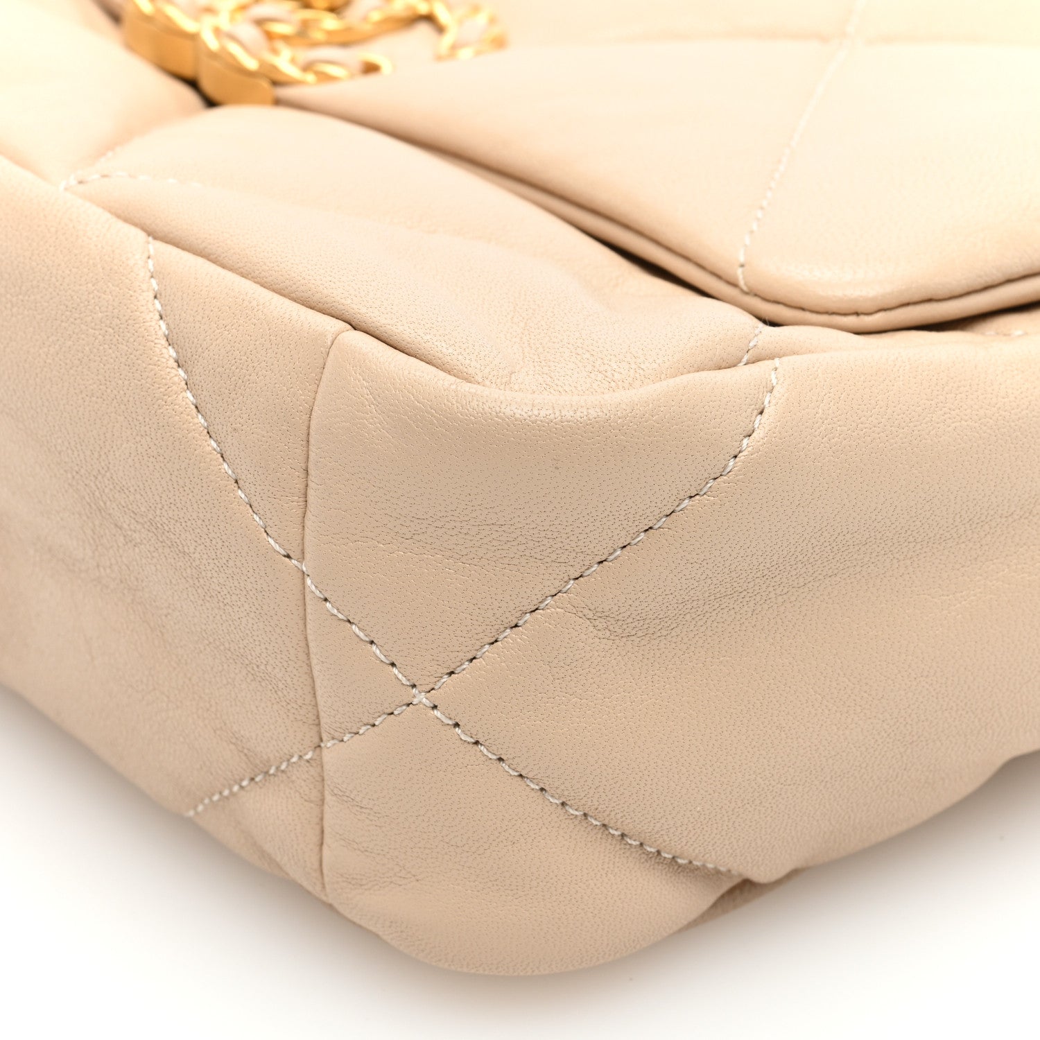Chanel Goatskin Quilted Medium Chanel 19 Flap Beige 10 of 10