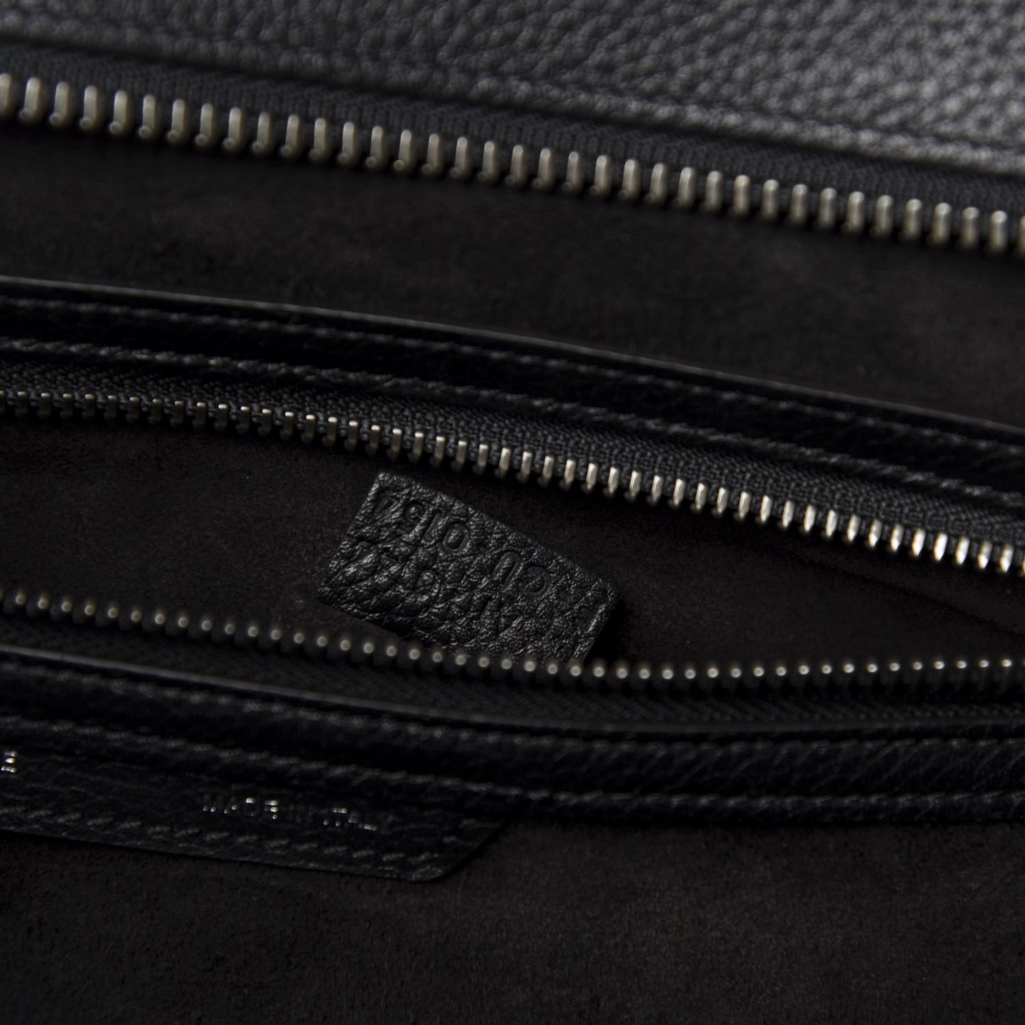 Drummed Calfskin Mini Luggage Black