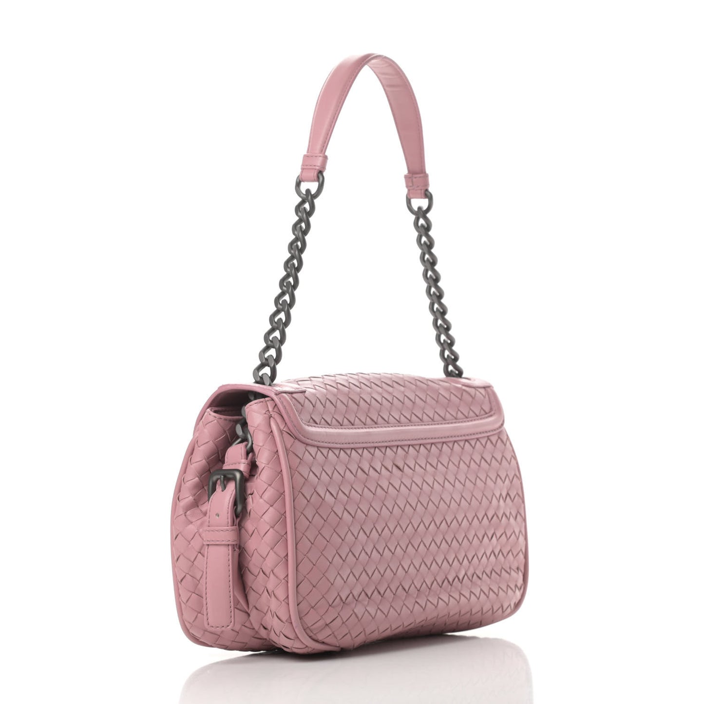 Nappa Intrecciato Rialto Shoulder Bag Rose Pink