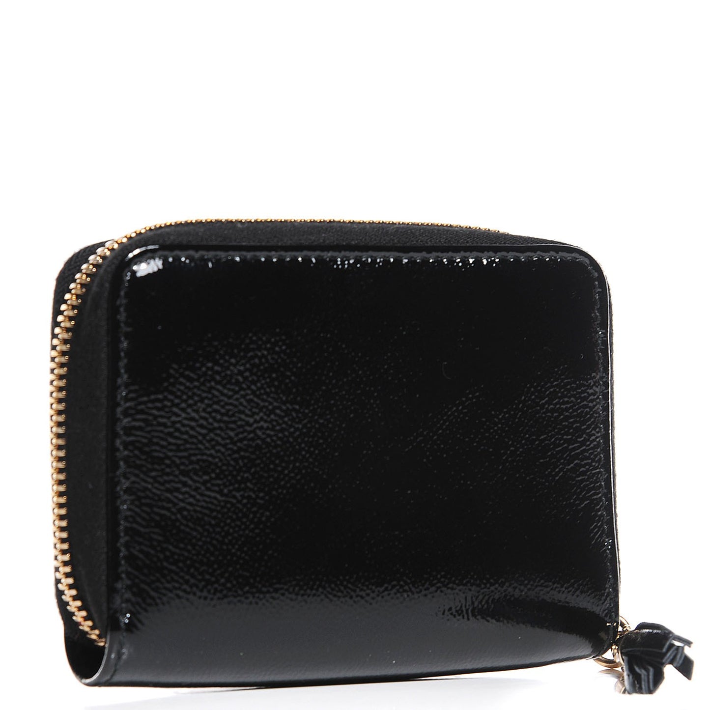 Patent Soho Compact Disco Zip Around Wallet Black
