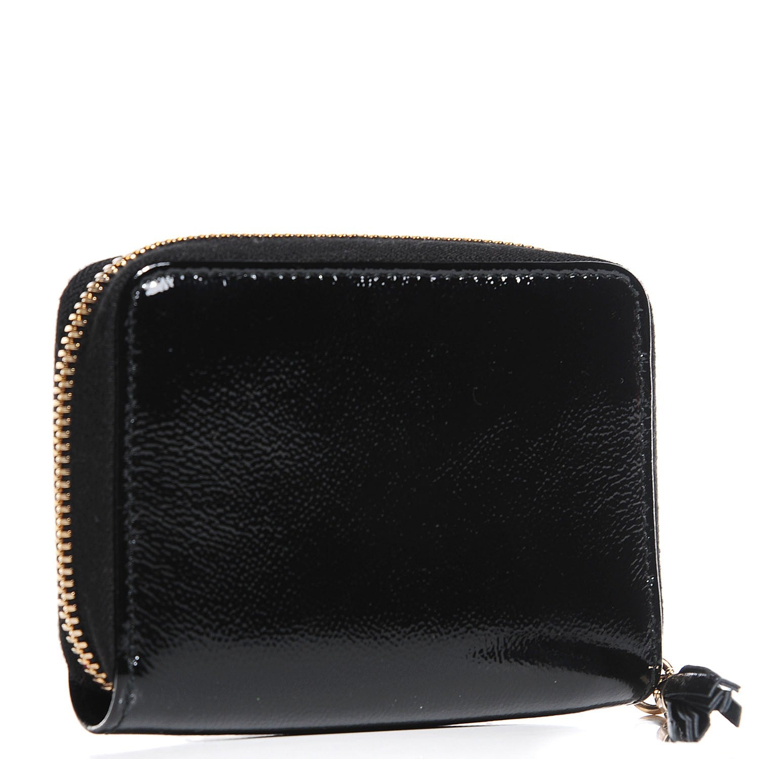 Gucci Patent Soho Compact Disco Zip Around Wallet Black 3 of 7