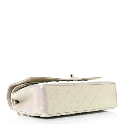 Chanel Iridescent Lambskin Quilted Medium Double Flap Ivory 4 of 12