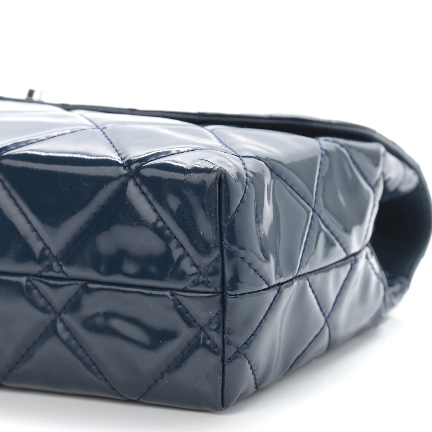 Chanel Vinyl Quilted In the Business Flap Bag Navy Blue 10 of 12