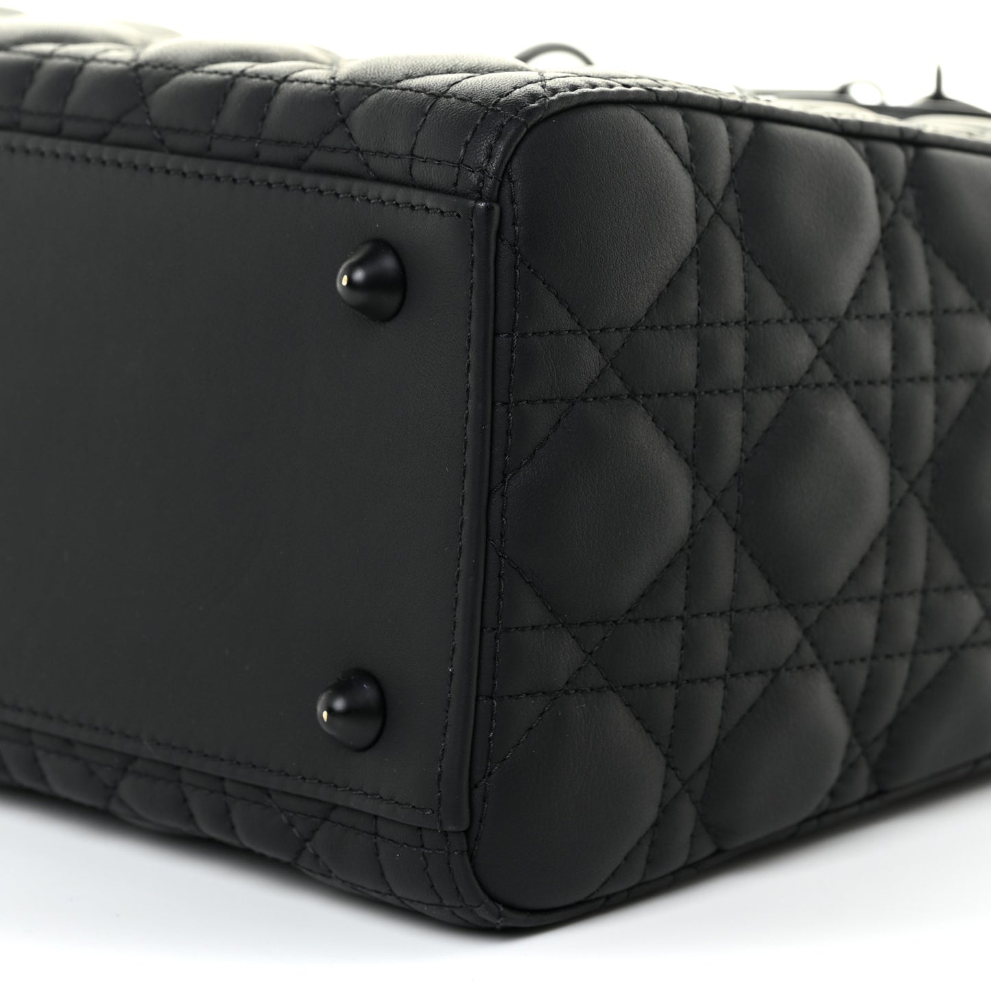 Ultra Matte Calfskin Cannage Large Lady Dior Black