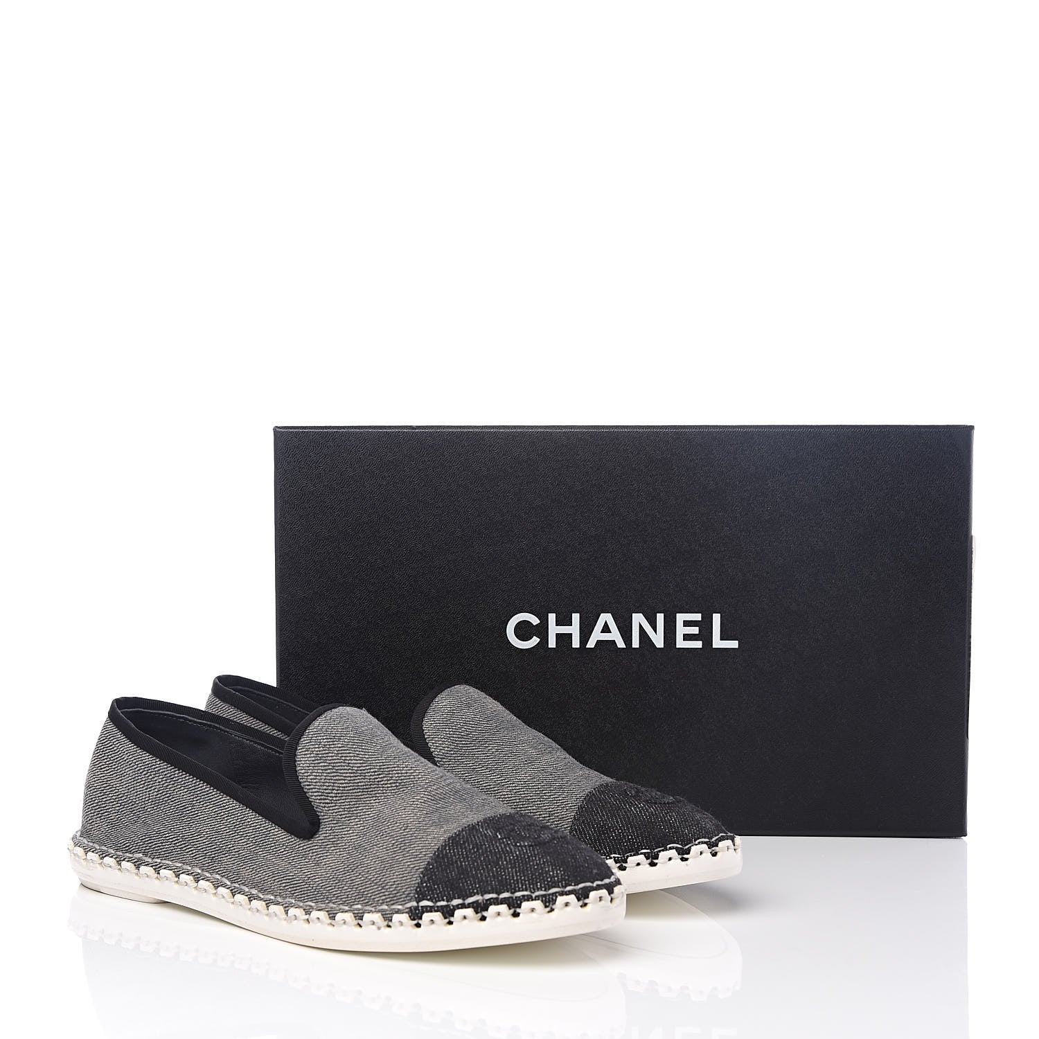 Chanel Fabric Chain CC Mocassin Loafer 38 Blue Navy 9 of 9