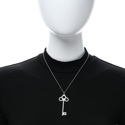 Tiffany Sterling Silver Key Pendant Bead Chain Necklace 3 of 5