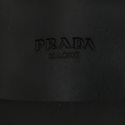 Prada Metallic Brushed Calfskin Metal Triangle Logo 50mm Loafers 40 Platino 8 of 9