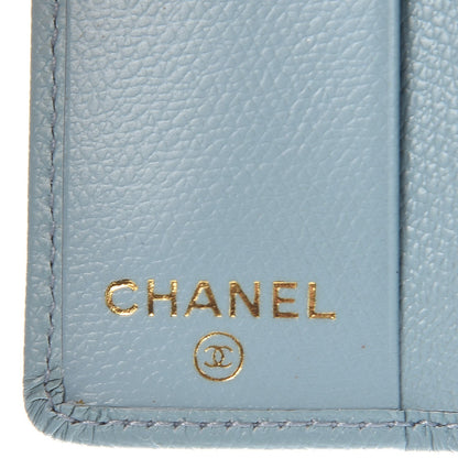 Chanel Grained Calfskin CC Button 6 Key Holder Light Blue 6 of 10