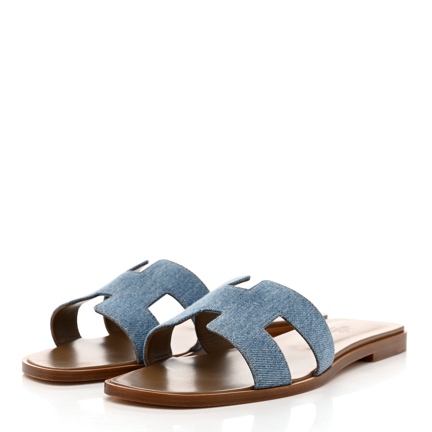 Denim Canvas Oran Sandals 39.5 Bleu Clair