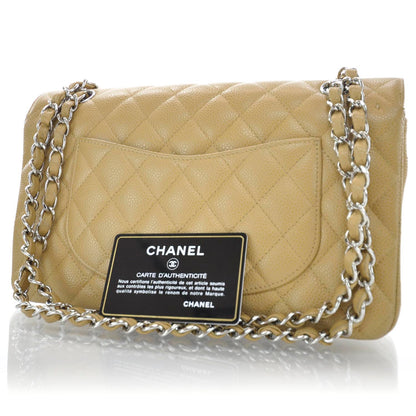 Chanel Caviar Quilted Medium Double Flap Beige 3 of 10
