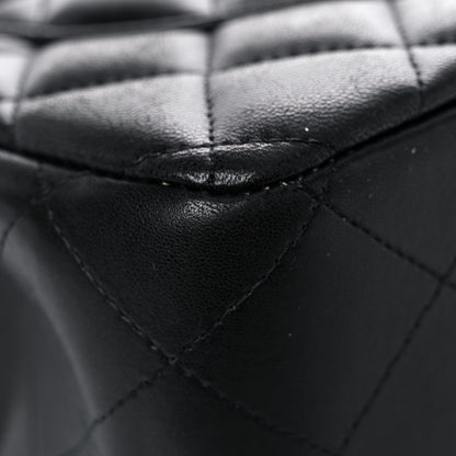 Chanel Lambskin Quilted Jumbo Double Flap Black 11 of 16