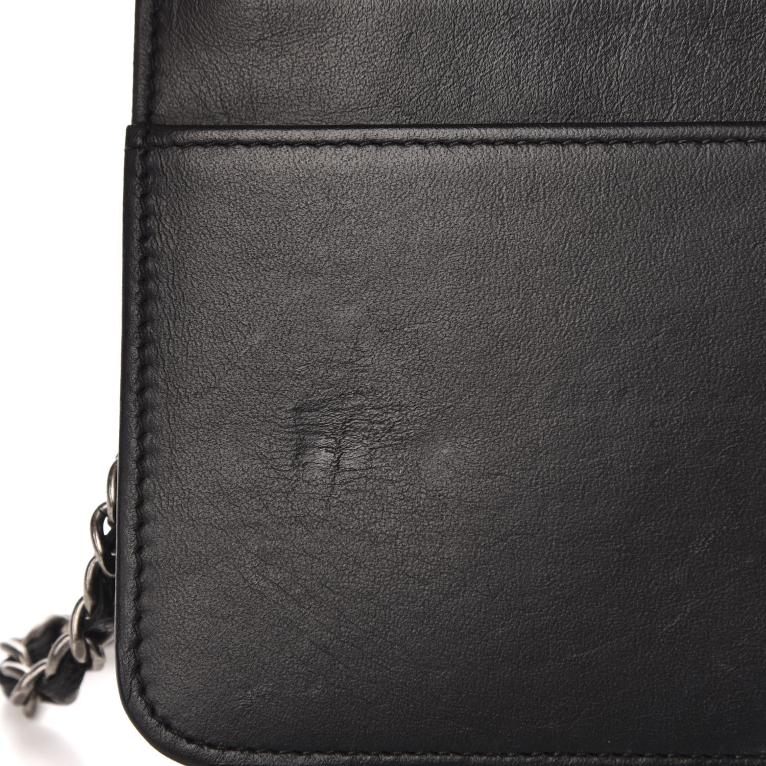 Chanel Caviar Chevron Quilted Boy Wallet On Chain WOC Black 9 of 12