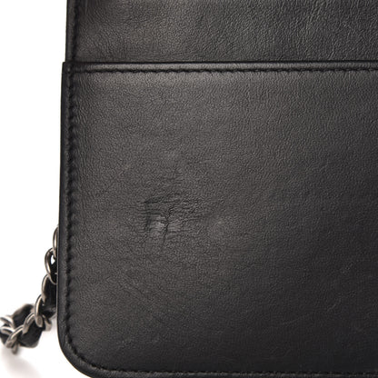 Chanel Caviar Chevron Quilted Boy Wallet On Chain WOC Black 9 of 12