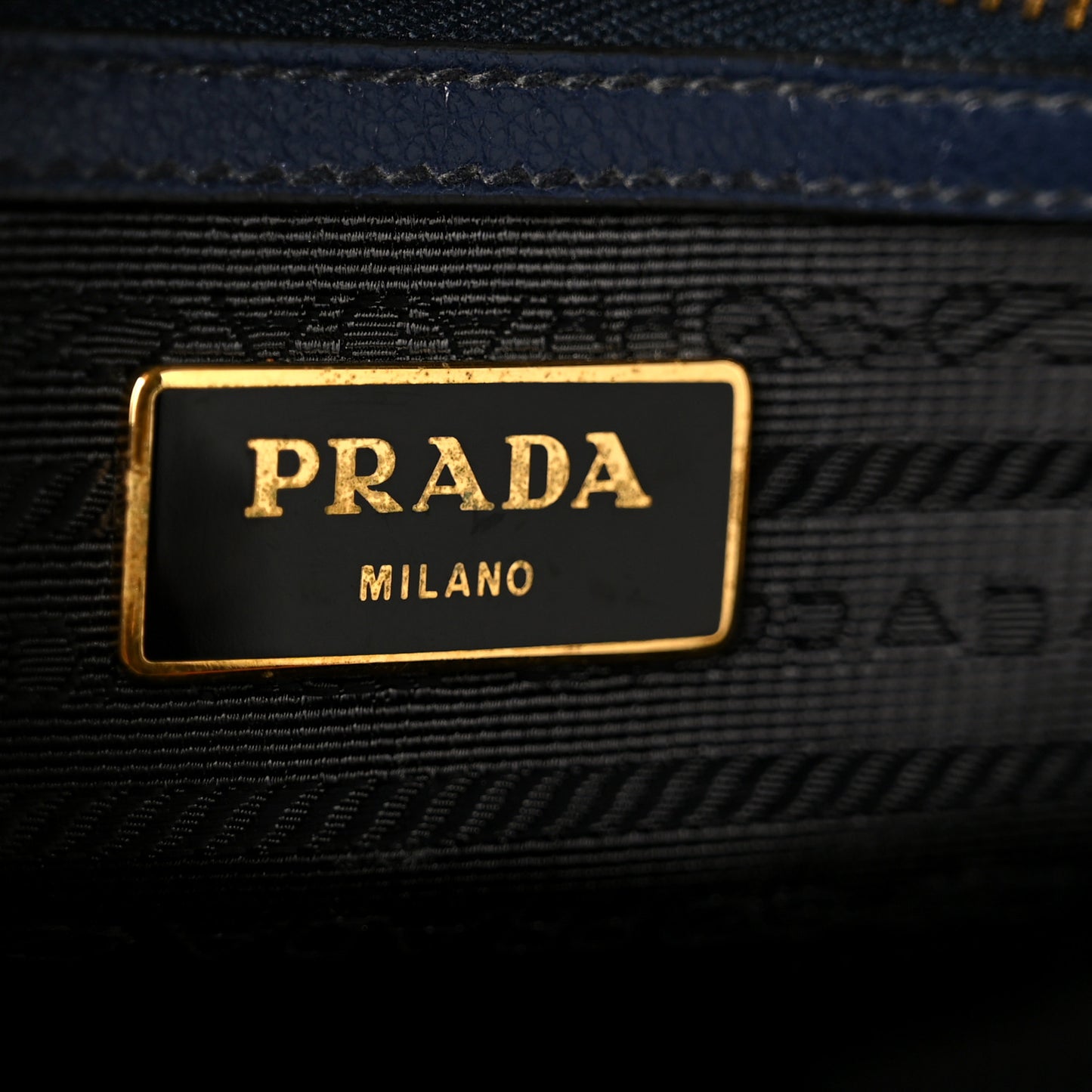 Glace Calfskin Embossed Logo Camera Bag Navy Blue