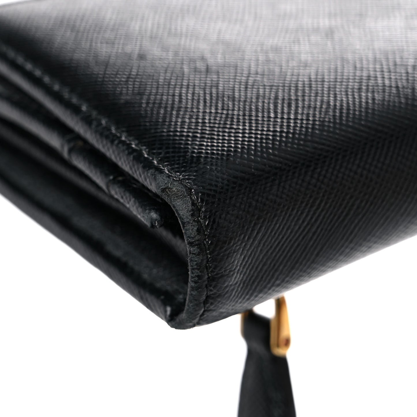 Saffiano Metal Continental Flap Wallet Black
