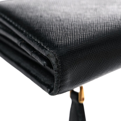 Prada Saffiano Metal Continental Flap Wallet Black 18 of 21
