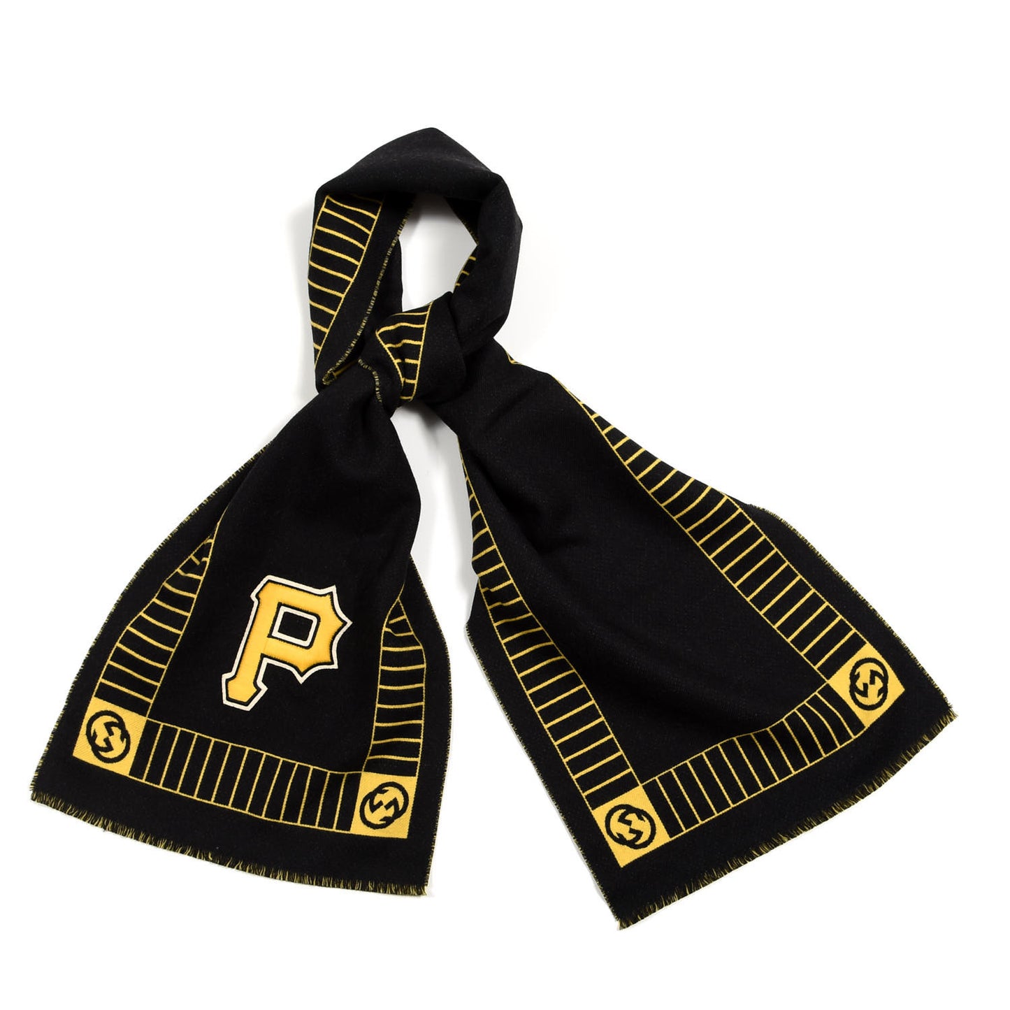 X MLB Wool Pittsburgh Pirates Patch Crew Scarf Black Yellow