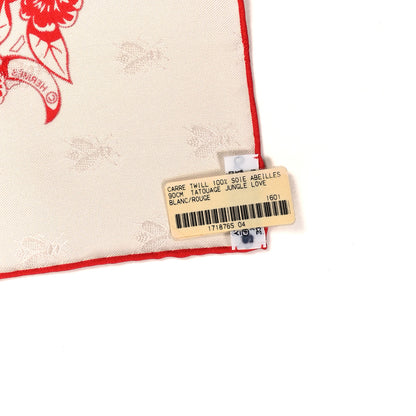 Hermes Cashmere Silk Jungle Love Tattoo Shawl 140 White Rouge 3 of 3