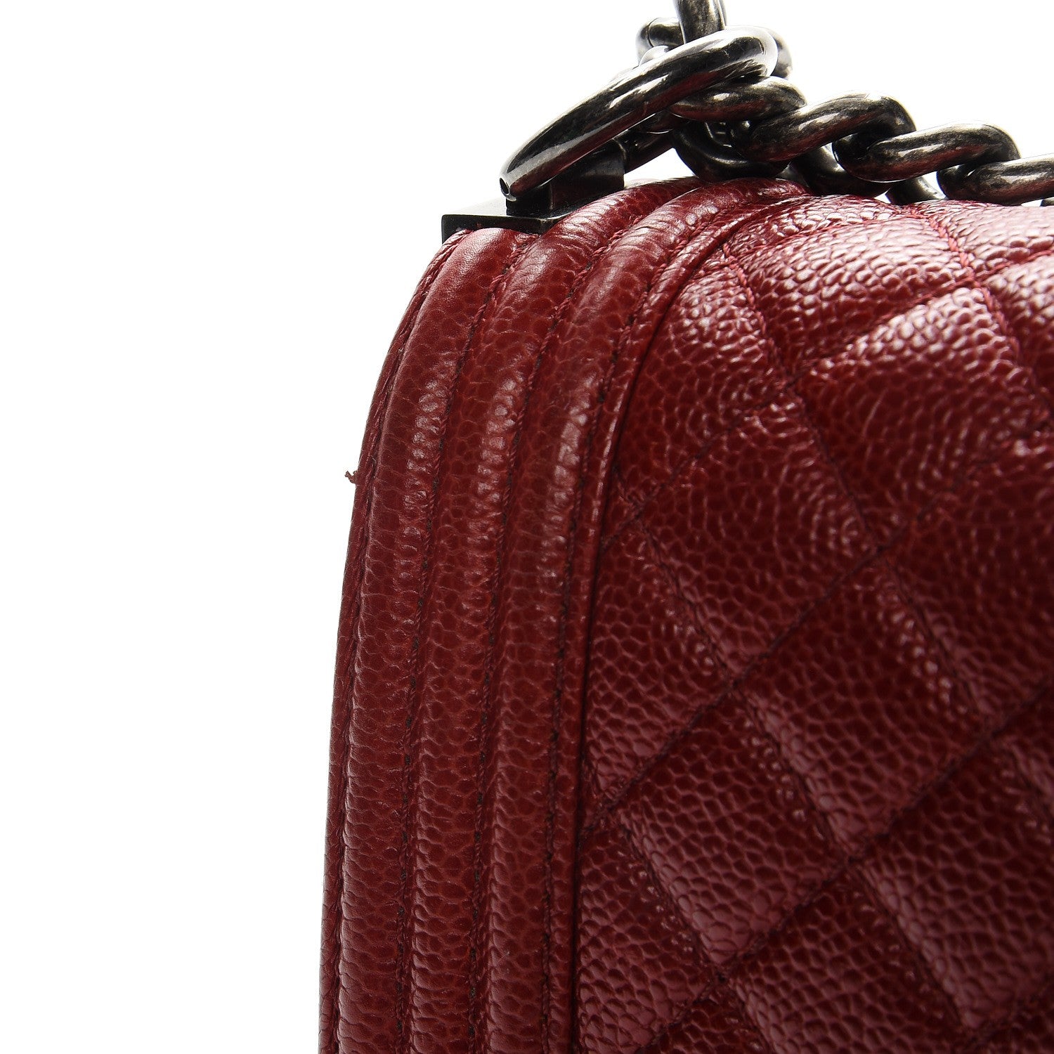 Chanel Caviar Quilted New Medium Boy Flap Dark Red 11 of 12