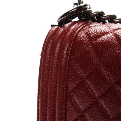 Chanel Caviar Quilted New Medium Boy Flap Dark Red 11 of 12