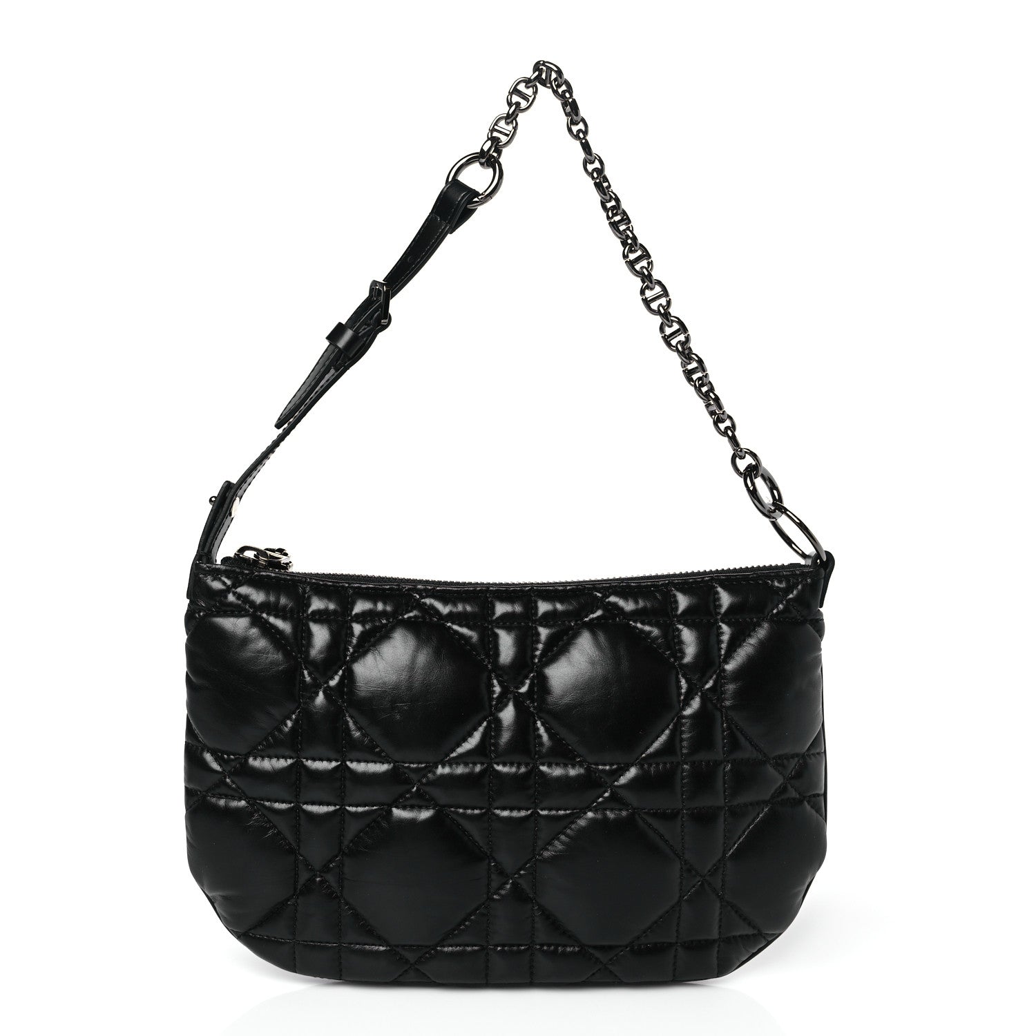 Christian Dior Calfskin Macrocannage Mini Dior Caro Tulip Bag Black 1 of 9