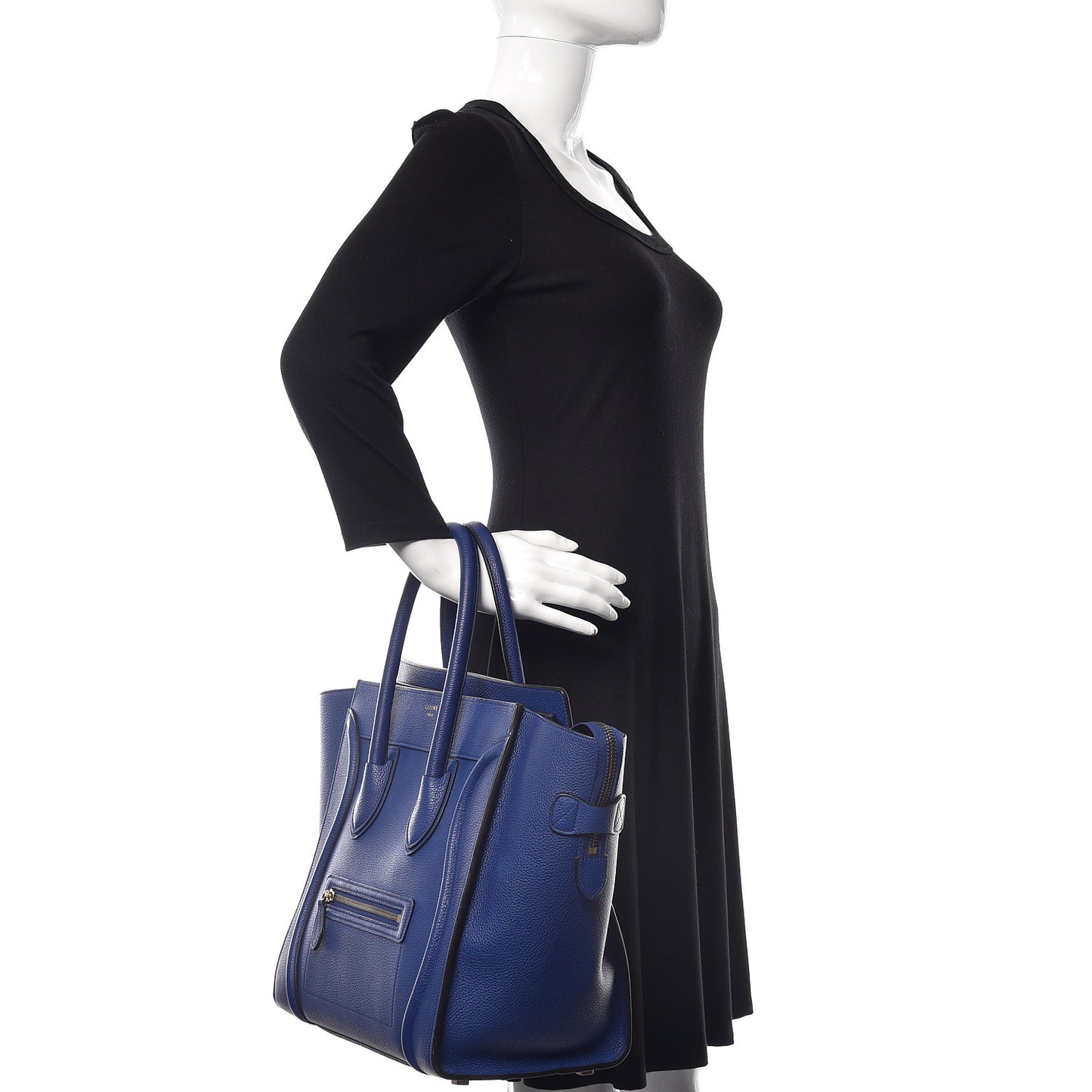 Drummed Calfskin Mini Luggage Indigo