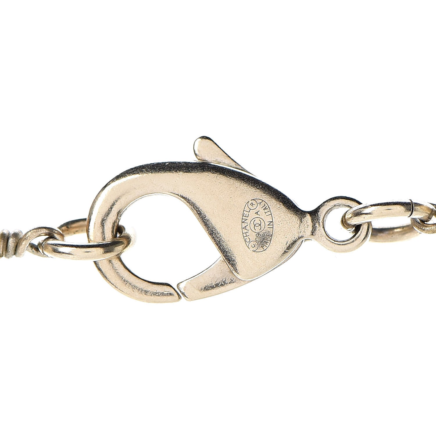 Chanel Graduated Pearl Crystal CC Long Necklace Gold 5 of 5